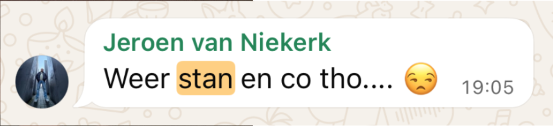Oud bericht: Weer stan en co tho